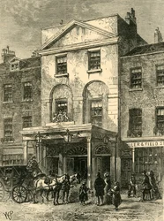 Indgang til Astleys Theatre i 1820, c1878.