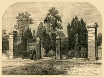 Indgang til Brompton Cemetery, c1876.