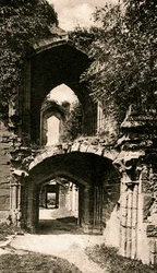 Indgang til festsalen, Kenilworth Castle, Warwickshire, begyndelsen af det 20. århundrede
