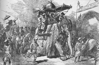 Prinsen af Wales indtog i Baroda, Indien, den 9. november 1875 1908