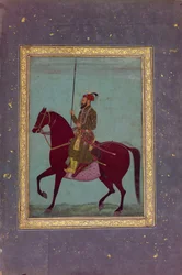 Rytterportræt af Aurangzeb, 1600-tallet.