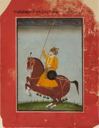 Ridesportræt af Maharaja Zorawar Singh af Bikaner, 1835-1840