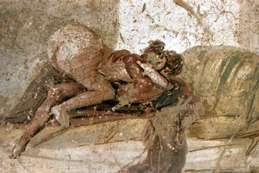 Erotisk vægmaleri, Pompeji, Italien