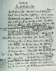 Faksimileside af MS for The Country House, af John Galsworthy, 1907, 1928.