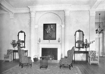 Pejs for enden af loungen, Hotel Royal Bermudiana, Hamilton, Bermuda, 1924