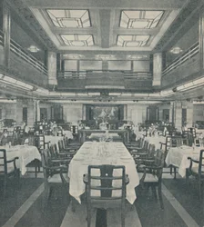 Førsteklasses spisestue i dronningen af Bermuda, 1937
