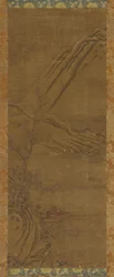 Fiskeri alene på Winter River, Qing-dynastiet, 1700-tallet.