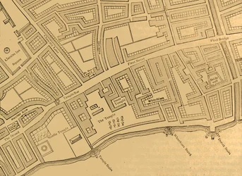 Fleet Street, The Temple, Etc., Fra et kort over London, udgivet 1720, 1897.