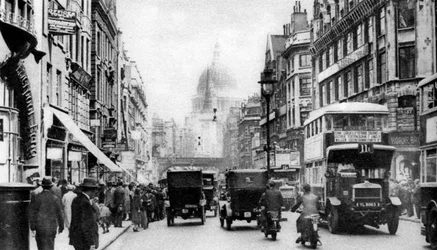 Fleet Street set fra overfor Salisbury Court, London, 1926-1927
