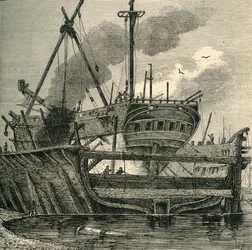 Flydedok, Deptford 1820, c1878.