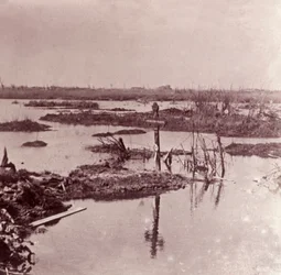 Oversvømmelser, Flandern, Belgien, c1914-c1918