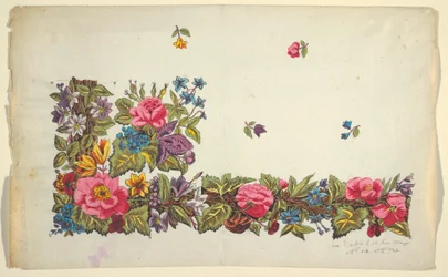 Blomstret design til trykt tekstil