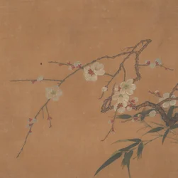 Blomstrende blomme og bambus, 1600-tallet.