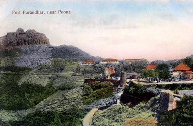 Fort Purandhar, nær Pune Poona, Indien, begyndelsen af det 20. århundrede