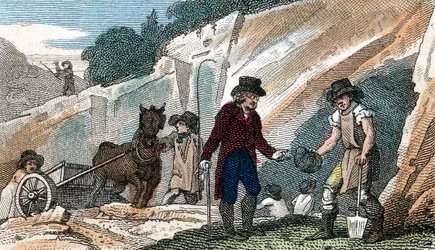 Fossiljagt i Cherry Hinton kridtgrav, Cambridgeshire, 1822