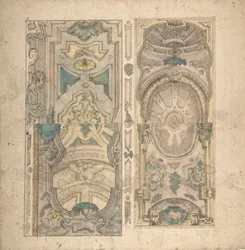 Fire alternative designs til en hvælving., 1700-1780.