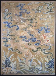 Fragment For a Curtain, Kina, Qing-dynastiet 1644-1911, 16751725.
