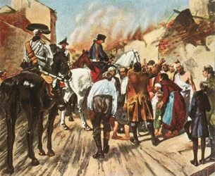 Frederik den Store i ruinerne af Küstrin før slaget ved Zorndorf, 25. august 1758, 1936.