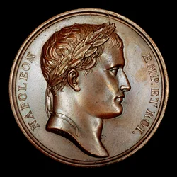 Fransk bronzemedaljon med buste af Napoleon (foto)