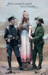 Fransk postkort fra første verdenskrig, 1914-1918