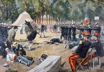 Franske militærmanøvrer: førstehjælpsarbejdere, 1897