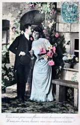 Fransk romantisk postkort, c1900