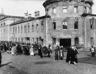 Digteren Alexander Bloks begravelsesoptog, Petrograd, Rusland, 10. august 1921
