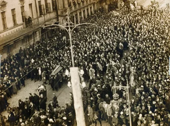 Begravelsesoptog af digteren Valery Bryusov, Moskva, USSR, 12. oktober 1924