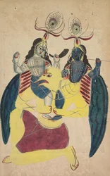 Garuda bærer Balarama og Krishna, 1800-tallet.