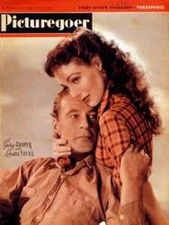 Gary Cooper 1901-1961 og Loretta Young 1913-2000, amerikanske skuespillere, 1945
