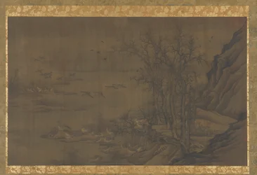 Gæs ved Dawn on a Misty River, 1400-tallet.