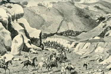 General Roberts...angrebet af ghilzais i Shutargardan-passet, 27. september 1879, 1901.