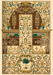 Tysk renæssance loft- og vægmaleri, 1898.