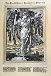 Tysk allegori om Pariserkommunen, 1871.