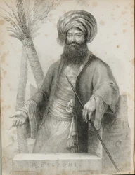Giovanni Battista Belzoni 1778-1823 Frontispice fra Fortælling om operationerne og nyligt diskotek