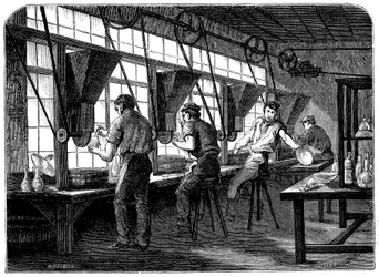 Glasskærere ved deres hjul, c1870