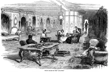 Grand salon af dampskibet Atlantic, 1850