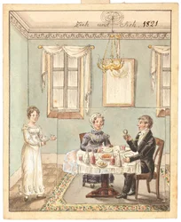 Lykønskningskort, 1821.