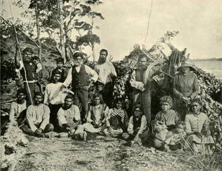 Gruppe af aboriginale mennesker, Lake Tyers, Victoria, Australien, 1901.