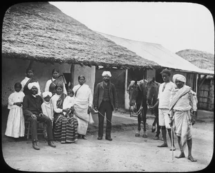 Gruppe af indiske kulier, Sydafrika, c1890
