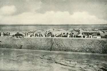 Bevogtning af bredderne af Suez-kanalen, 1919.