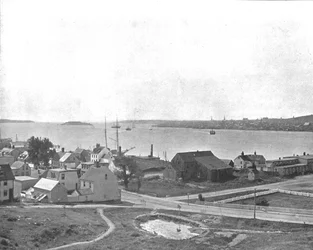 Halifax Harbour, Nova Scotia, fra Dartmouth, Canada, c1900.