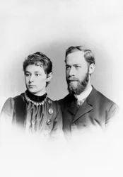 Heinrich Hertz , tysk fysiker, med sin kone Elizabeth