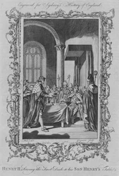 Henry II serverer den første ret til sin søn Henrys bord, 1773.