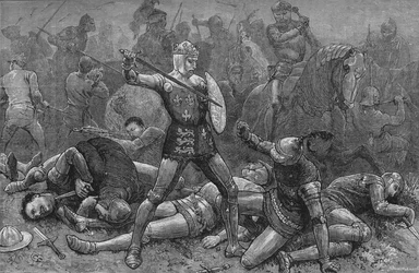 Henry og Alencon i Agincourt, 25. oktober 1415, c1880