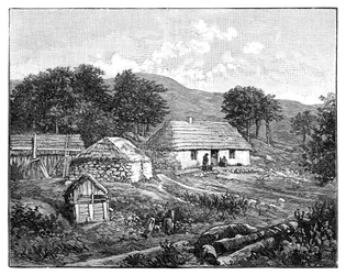 Højlandshytter i Lochaber, Skotland, 1900