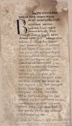 Historia Brittonum af Nennius. Første side af manuskript, 11. århundrede