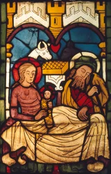 Hellig familie i stalden fra en svensk kirke, c20. århundrede