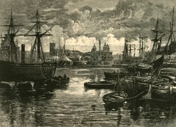 Skrog, fra havnen, 1898.