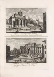 Illustration hentet fra boken Samling af gamle og moderne udsigter over byen Rom og dens nærhed av ukjent forfatter og udgivelse av at Piale neg.